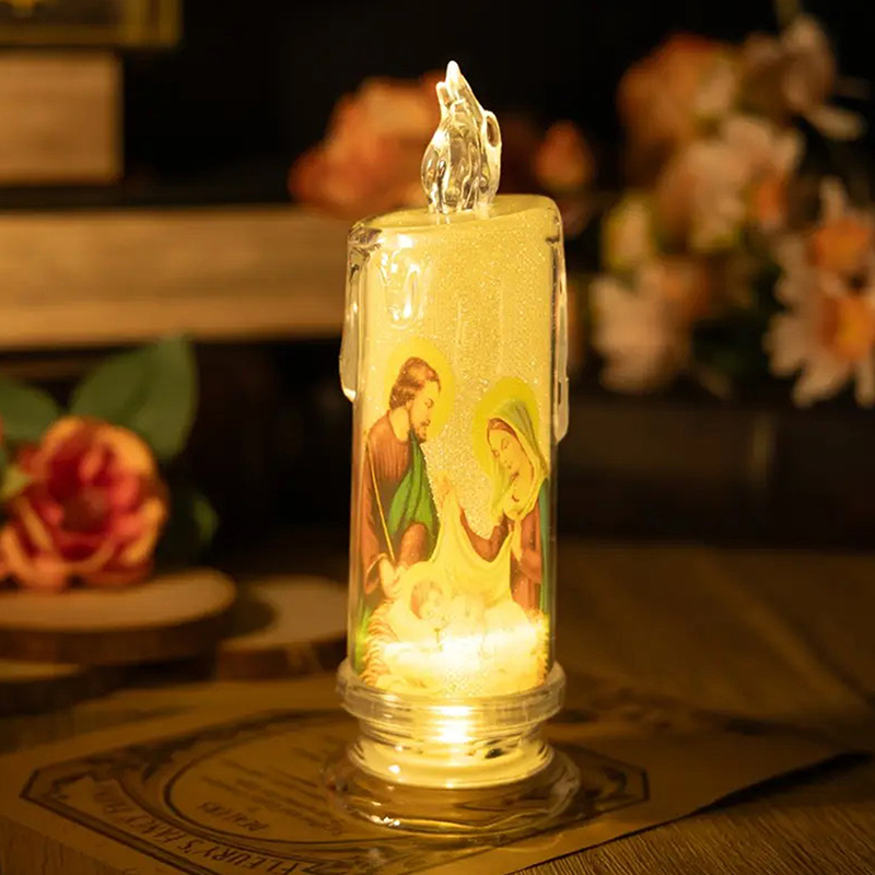 Desk Setup Lamp - Светодиодная лампа-свеча Иисуса Девы Христа, романтическая