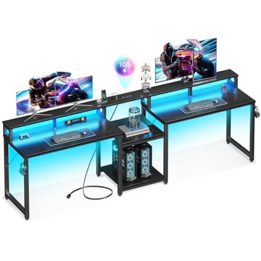 Игровой стол для двоих, длина  – обзор и цена Desk Setup L Shaped