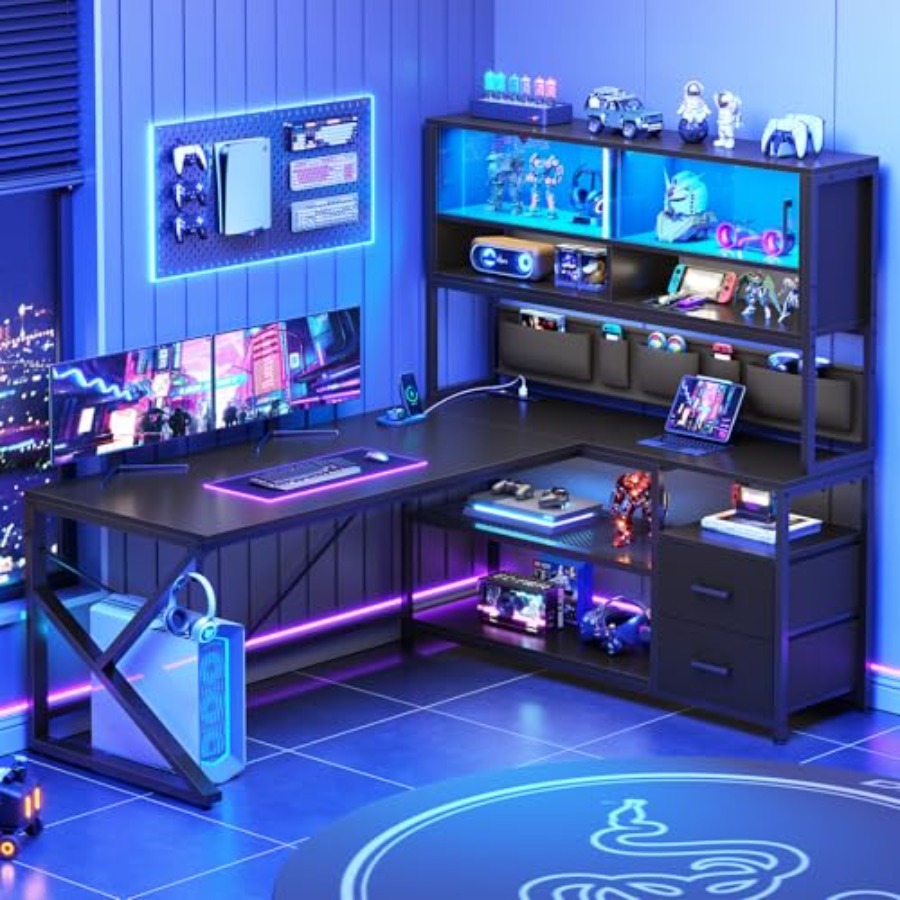 Игровой стол L-образной формы  – обзор и цена Desk Setup L Shaped