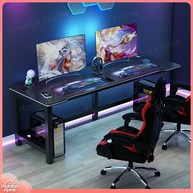 Игровой стол с текстурой карбо – обзор и цена Desk Setup L Shaped